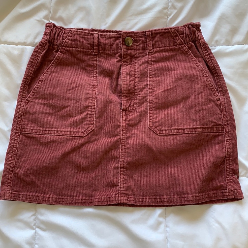 Burgundy Corduroy American Eagle Skirt